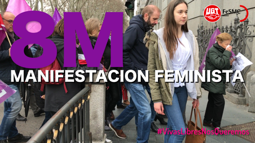 FeSMC UGT Madrid apoyando y participando en la Manifestación Feminista 8M || VIDEO